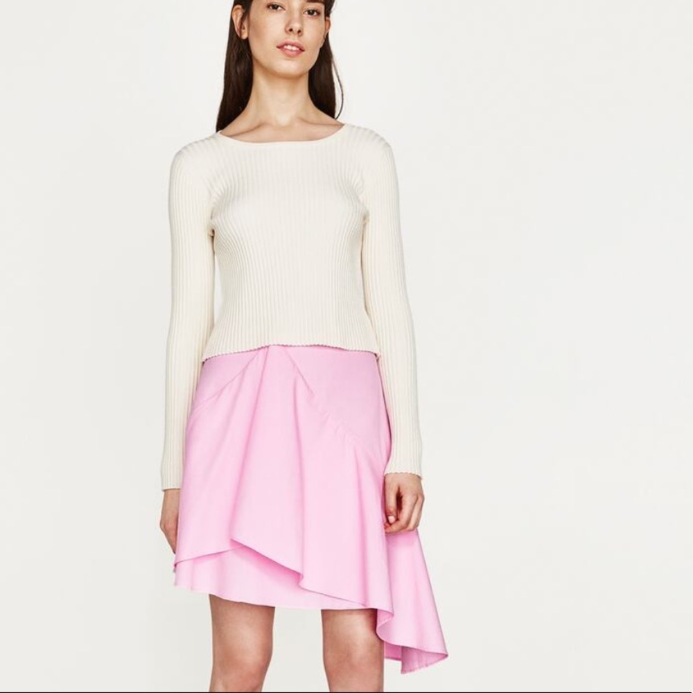 Zara Asymmetric Ruffle Skirt